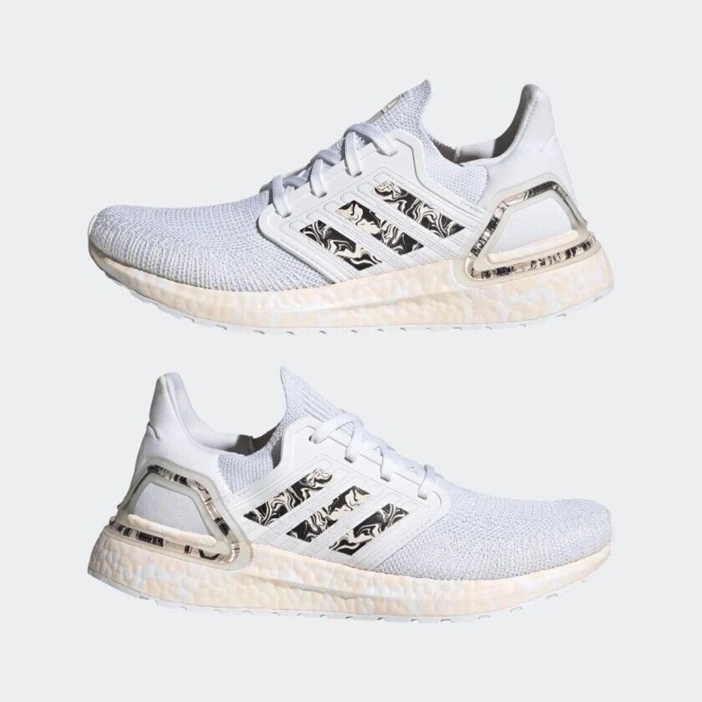 WOMEN'S adidas UltraBoost 20 Glam Pack - White Pink Tint FW5721 - Picture 7 of 10